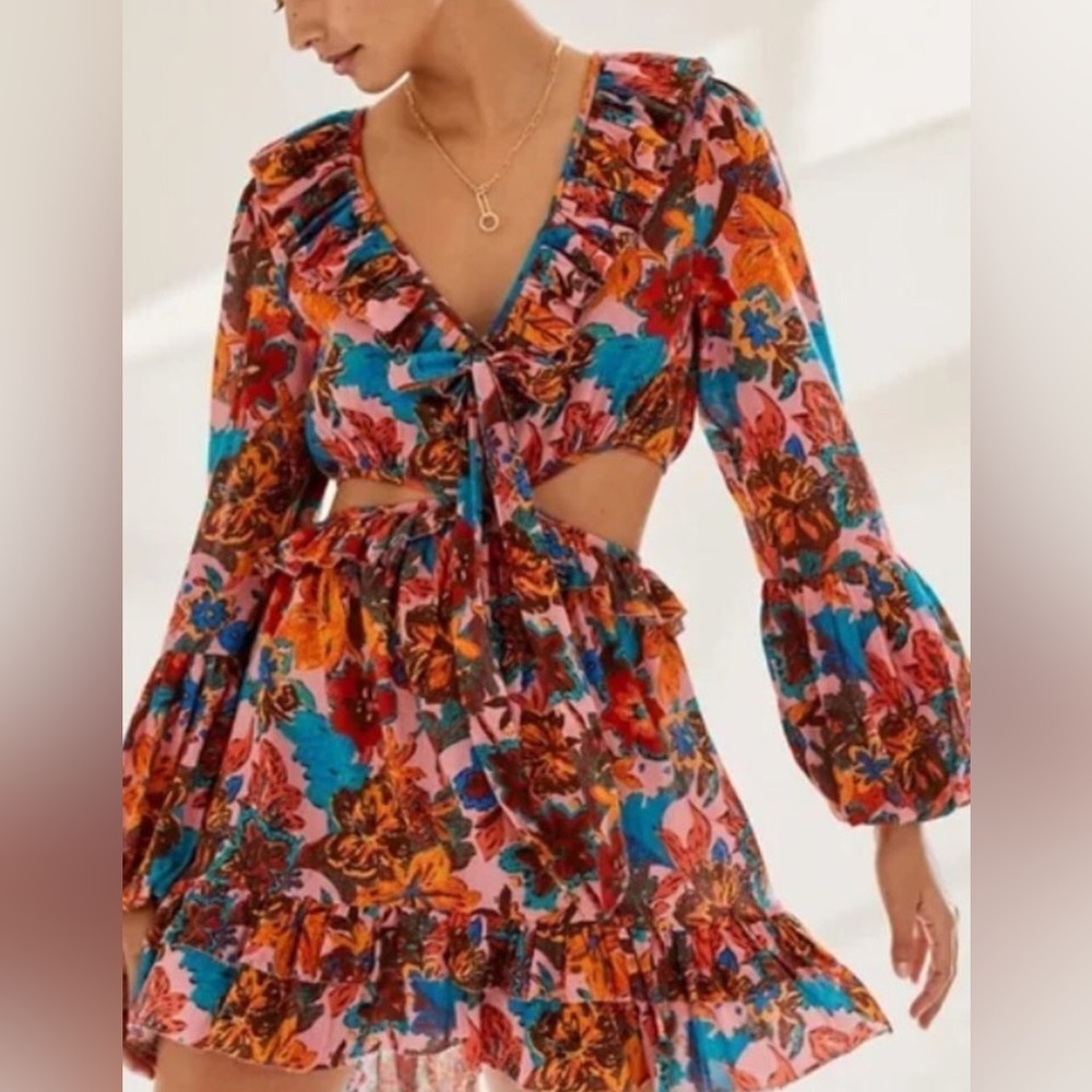 Floral Ruffle Mini Dress